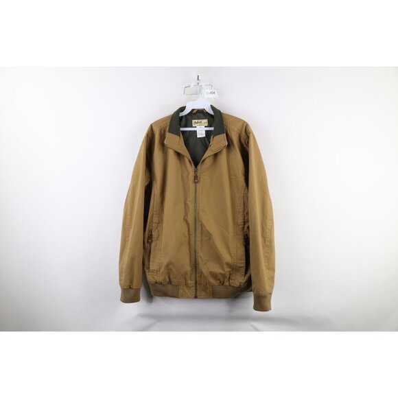 Orton Brothers Mens Size Medium Distressed Lined Full Zip Bomber Jacket Brown - Picture 1 of 16